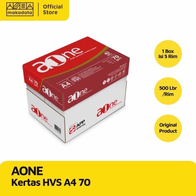 

KERTAS HVS | PRINT | FOTOCOPY A-ONE A4 70 GRAM (1 BOX) MURAH