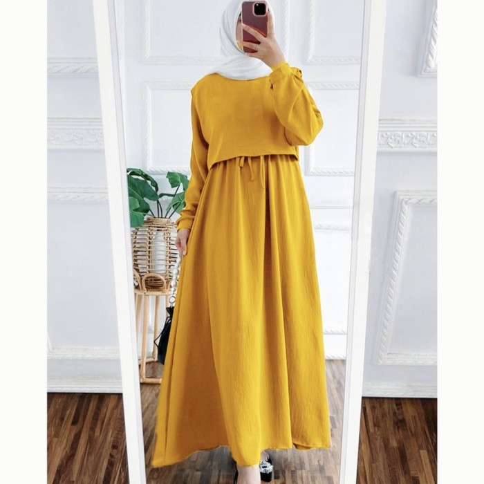 TERMURAH Alicia Maxy - Baju Gamis Jumbo Wanita - Dress Muslim - Gamis Dewasa - Lime