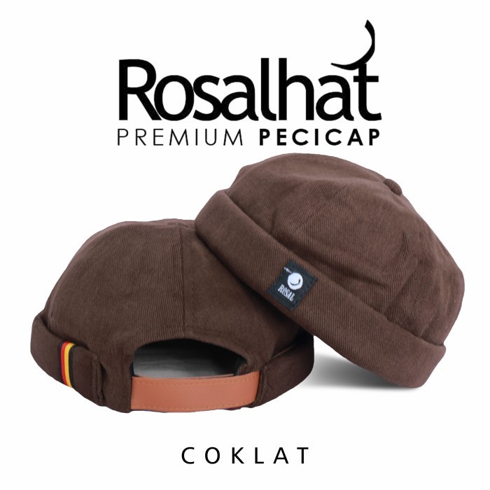Peci Miki hat Premium/ topi peci cap - coklat, All Size kopiah premium songkok hitam terlaris laki-l