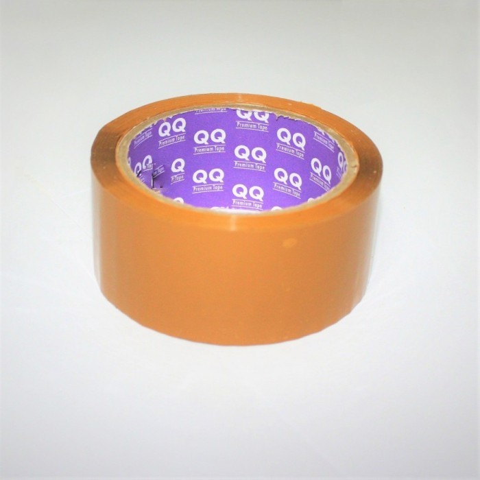 

BEBAS ONGKIR - LAKBAN Coklat dan Bening 2inch 45mm x 90Yards "QQ" PURPLE CORE TOP -MN