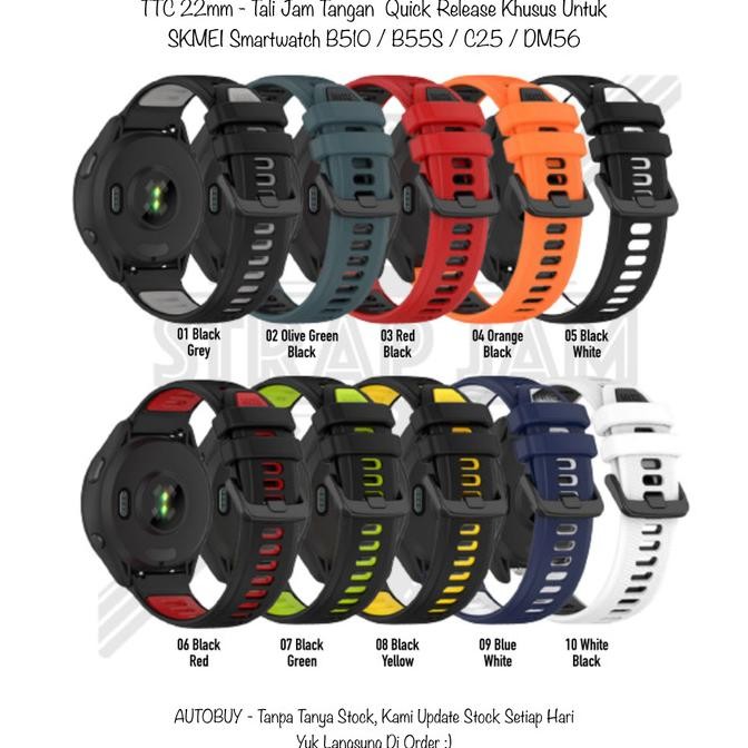 HARGA DISC - TTC 22mm Strap SKMEI Smartwatch B510 / B55S / C25 / DM56 - Tali Jam Tangan Smartwatch R