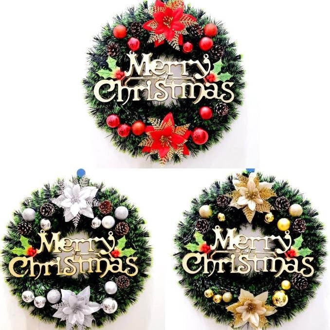 

Sale! New Krans Lingkar Bunga Merry Christmas Dekorasi Natal Krans Pintu