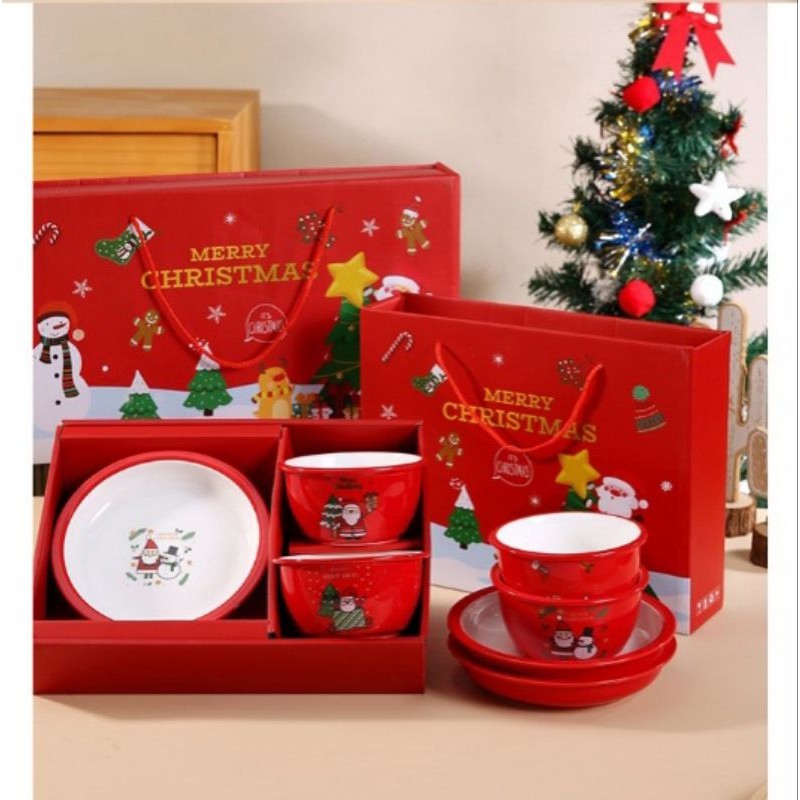 Set Piring dan Mangkuk Natal | Hampers Natal | Christmas Hampers