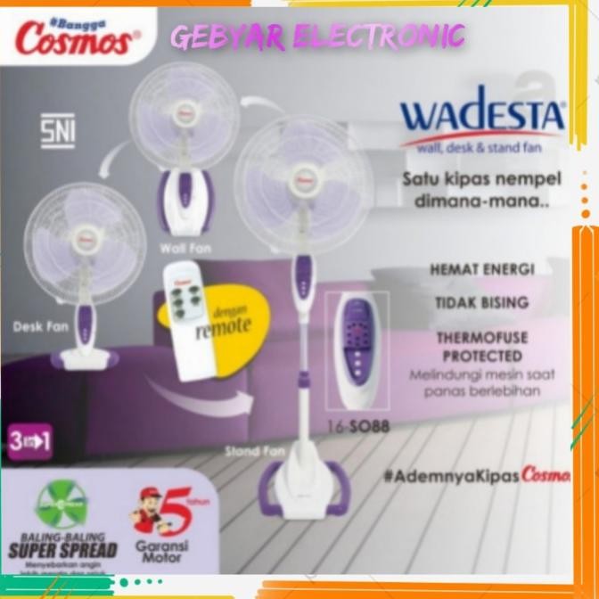 Kipas Angin Berdiri Cosmos 16So88 Remot / Cosmos 16" Wadesta Promo