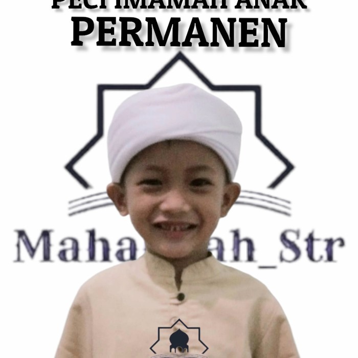 Peci Peci Imamah Permanen Peci Imamah Anak Peci Imamah Instan Tinggal pakai - Putih, 2 premium kopia