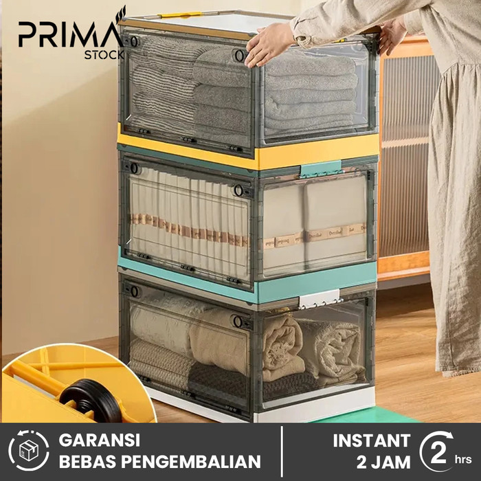 

Kotak Container Lipat Folding Box Storage Staable Susun Tempat Baju Buku Transparan Doff