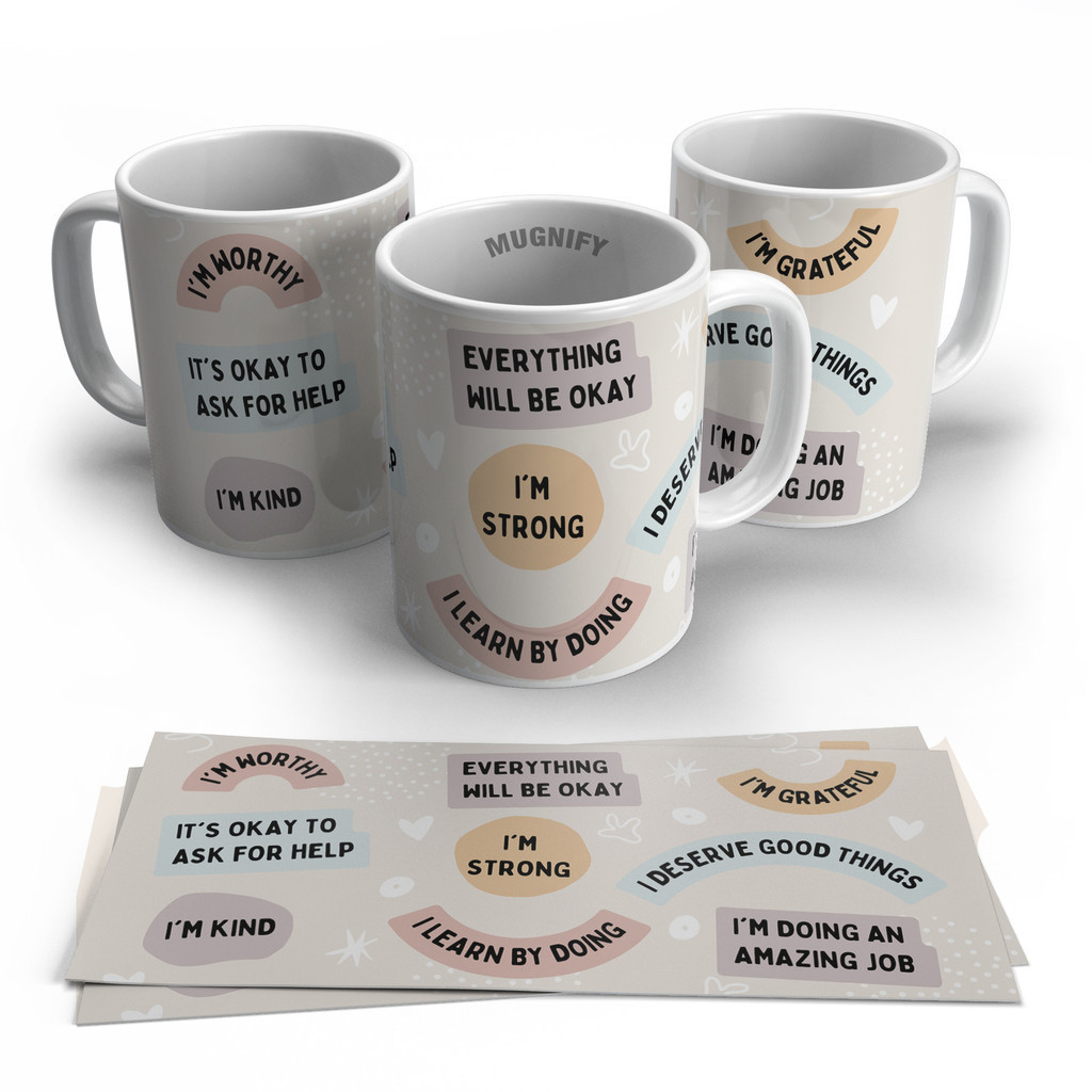 Gelas Mug Bergambar Kalimat Afirmasi Positif | Gelas Mug Kata Afirmasi Positif