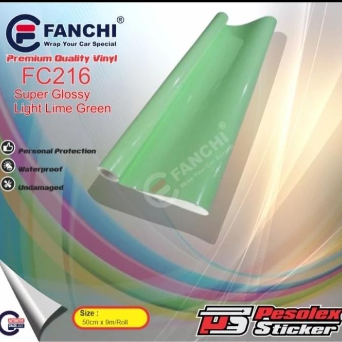 

ASLI STICKER FANCHI SUPER GLOSSY SERIES FC-216 LIGHT LIME GREEN 50CM X 9M