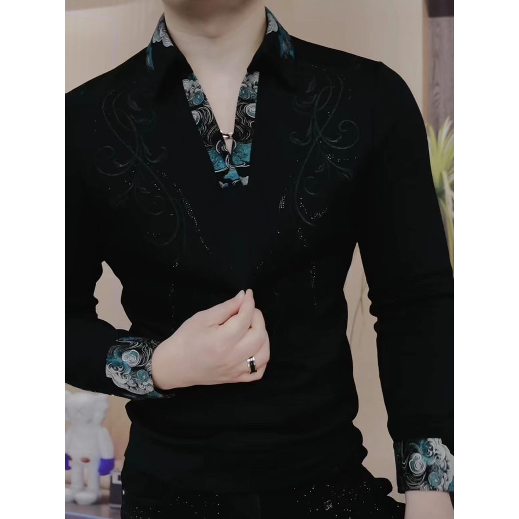 Kaus Kasual Pria, Baju Lengan Panjang Pas Badan Pria