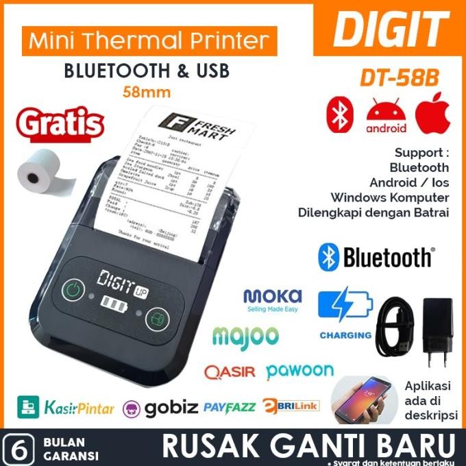 PRINTER BLUETOOTH KASIR POS / PPOB MINI 58MM THERMAL OK-58B