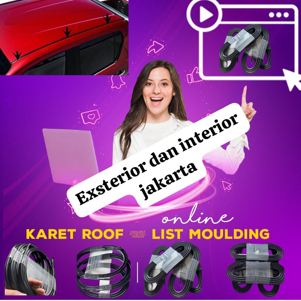 RUBBER ROOF / CAR ROOF MOLDING LIST/KARET ROOF /LIST MOULDING ATAP MOBIL CIVIC FERIO/ 2000-2003