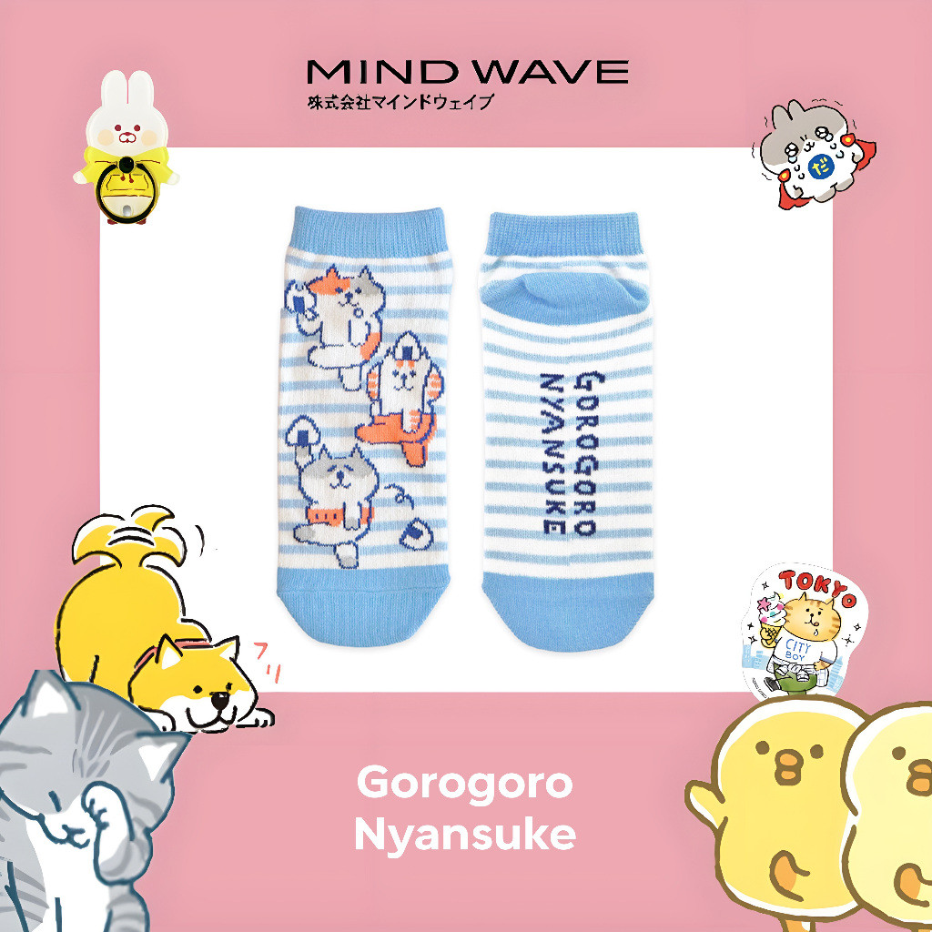 

MIND WAVE | The adorable socks featuring the beloved lazy cat character | “Gorogoro Nyansuke” 95255 Gasp!