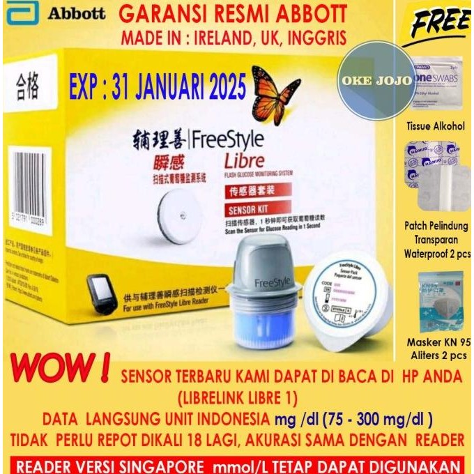 FreeStyle Libre Sensor Jaminan 1000% ORI dari Abbott