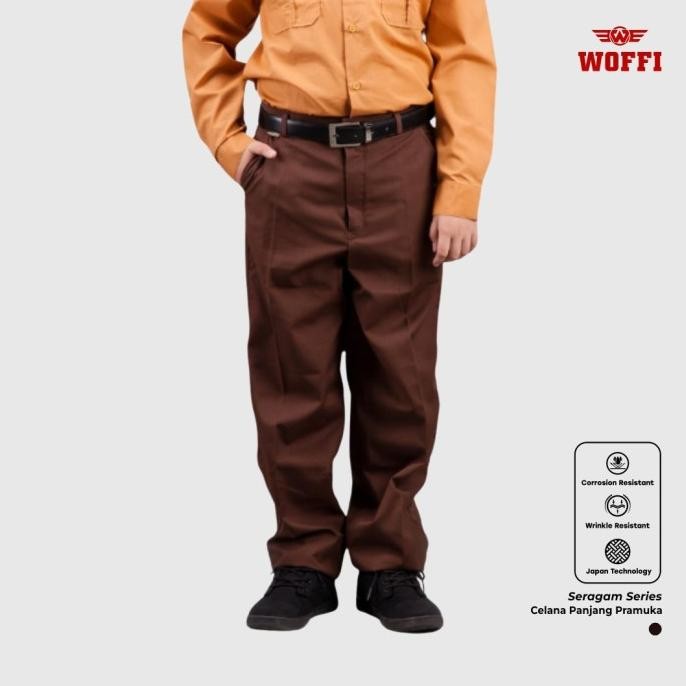 TERMURAH - Woffi Seragam Pramuka Celana Panjang Karet Coklat