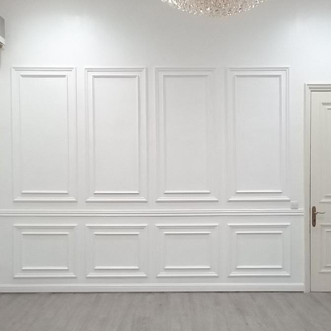Frame Wall Moulding Kayu Moulding Profil Cat Putih Ducco Bingkai Kayu Ready