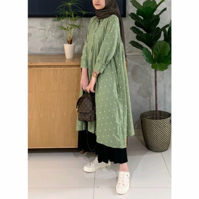 terbaru Zalea Tunic - Tunik Wanita Terbaru - Tunik Motif Katun Import LD 110 - Dusty GM203