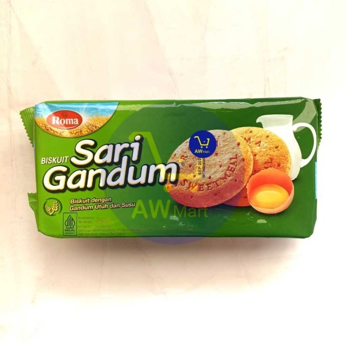 

EKSLUSIF ROMA SARI GANDUM 240GRAM - BISKUIT GANDUM DAN SUSU 240 GRAM