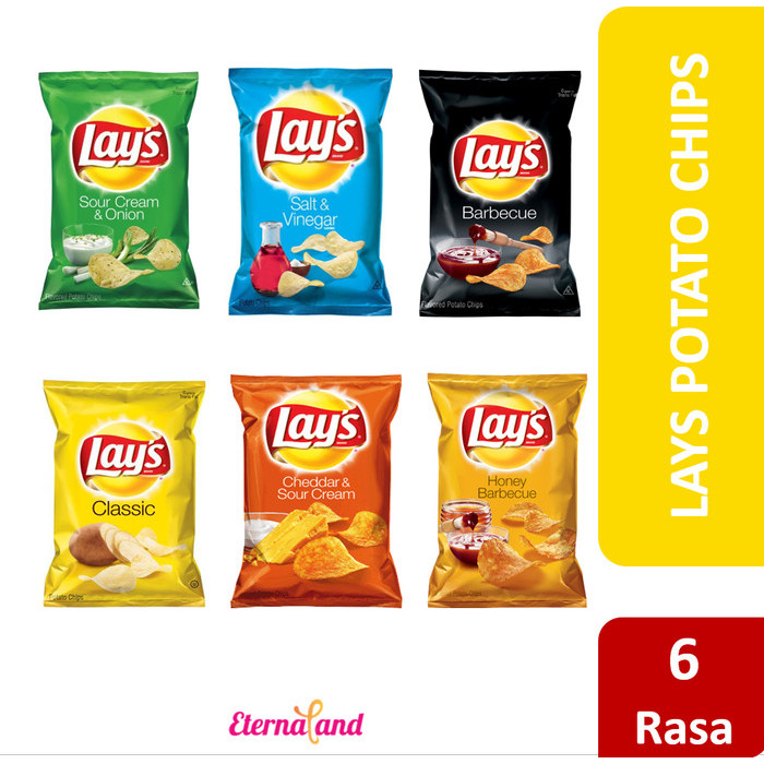 

BERGARANSI Lays Snack 184 gr (6.5 oz) - Lays Keripik Kentang Impor USA