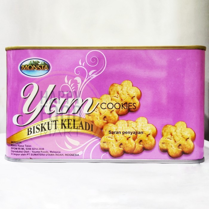 

TERMURAH MONSTA YAM COOKIES 700G/ TARO BISCUIT/ BISKUIT UBI KELADI/ KUKIS TALAS