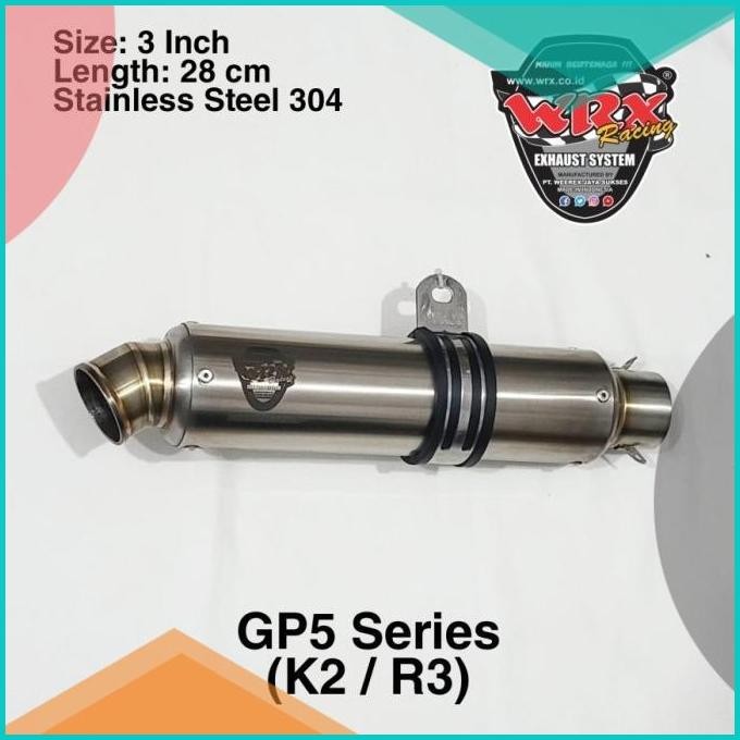 Knalpot Silincer WRX GP5 K2 SS 28cm 50mm 53mm 55mm 11OKTZ4 sparepart