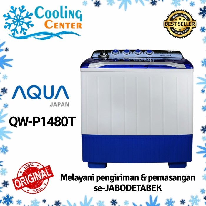 MESIN CUCI AQUA 2 TABUNG QW - P 1480T 14KG MESIN CUCI AQUA 14KG