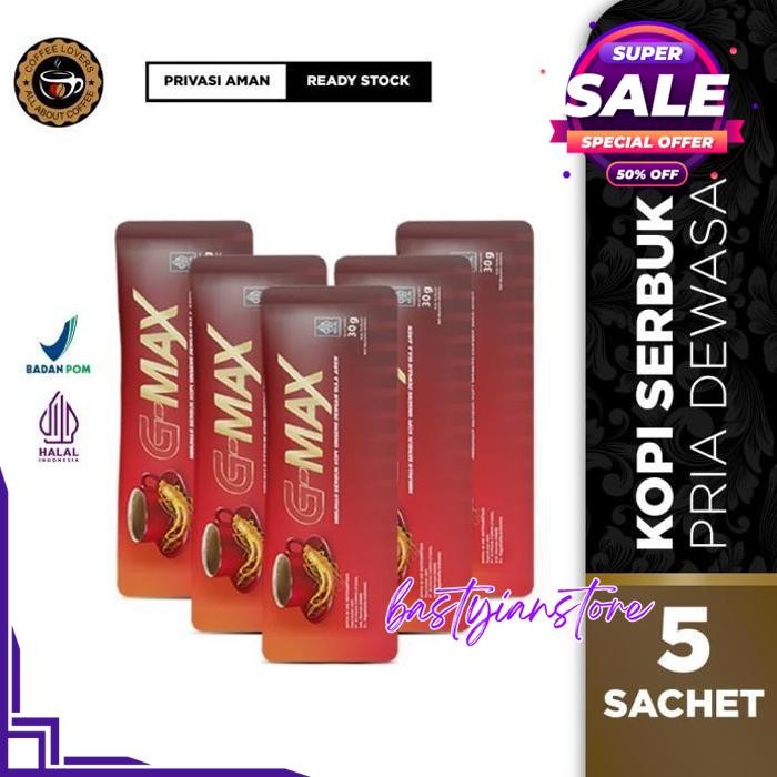 

G-MAX KOPI GINSENG GMAX 1 SACHET KOPI STAMINA PRIA PRODUK PILIHAN
