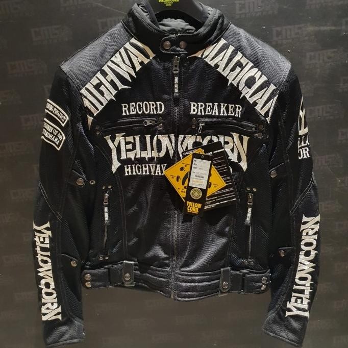 BEBAS ONGKIR - Jacket Motor Yellow Corn YB-1105 Black Ivory Original