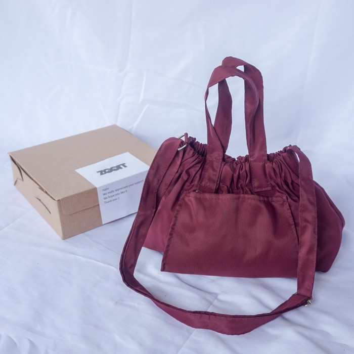 LANGSUNG KIRIM Dumpling Bag Tas Selempang Wanita Handle Bag Tas Wanita Zooit - Merah maroon