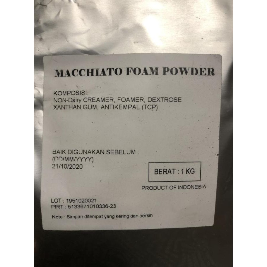 

Siap Kirim Qudyew powder drink minuman serbuk pandan klepon / Machiato foam 1kg
