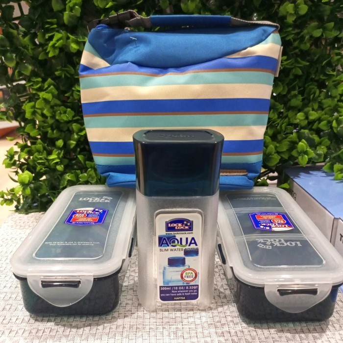 Lock & lock lunch box set 3 pcs plus bag Lock n lock tempat makan set