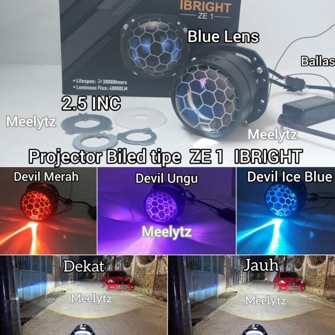 

BLUE- PROJECTOR BILED IBRIGHT ZE 1 FLAT CUT 2.5 INC HIGH LOW BLUE LENS