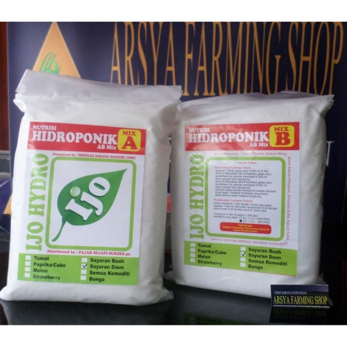 Ijo Nutrisi AB Mix 1700 gr Type Sayuran Daun / Perlengkapan Hidroponik