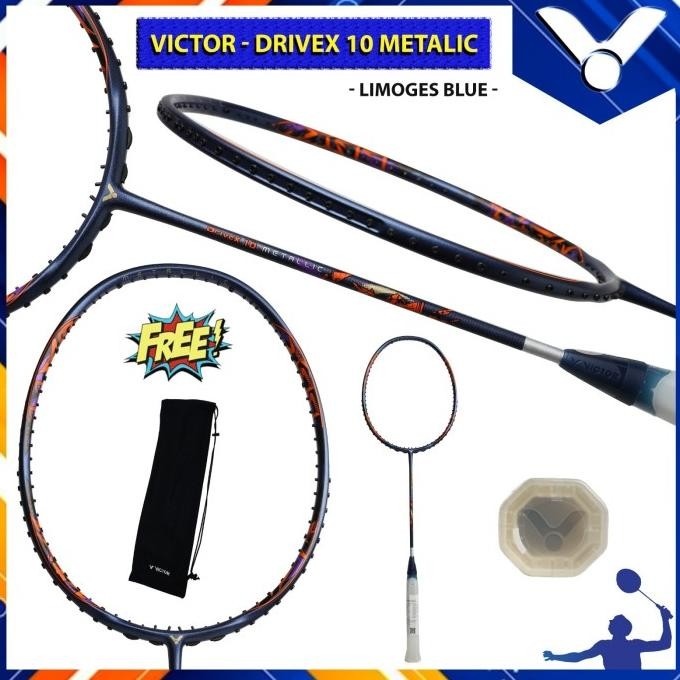 

BLUE- RAKET BADMINTON VICTOR DRIVEX 10 / DRIVE X 10 DX10 METALLIC BLUE
