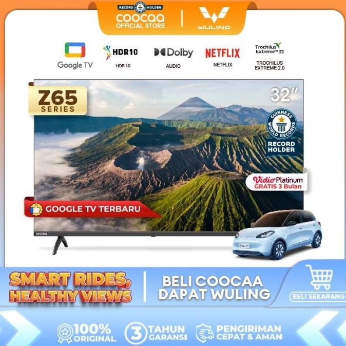 

BLUE- NEW GOOGLE TV COOCAA 32 INCH - OS GOOGLE - SMART TV - 2K LED - FLICKER FREE/EYE CARE/LOW BLUE LIGHT - NETFLIX/YOUTUBE - DOLBY AUDIO - FIND MY REMOTE TECHNOLOGY (COOCAA 32Z65)