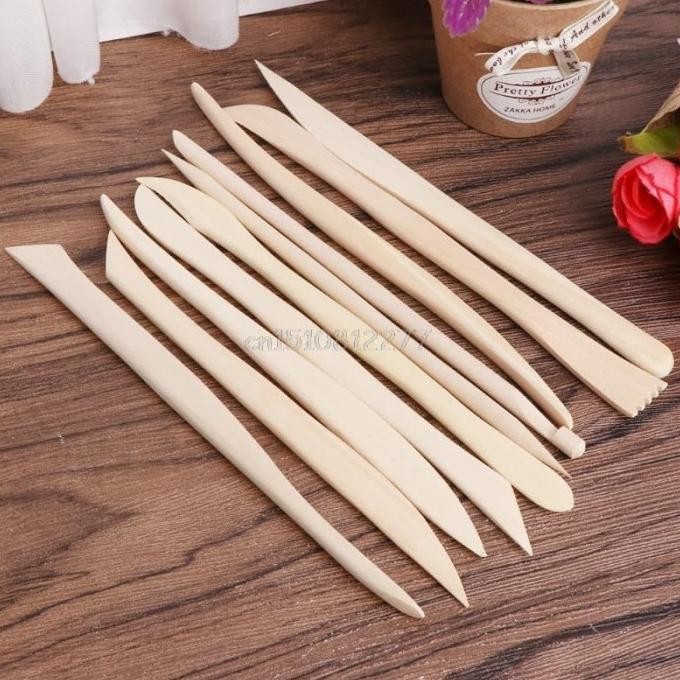 

Terlaris Wooden Pottery Clay Sculpture Carving Modelling Tools (10x2pcs) COD