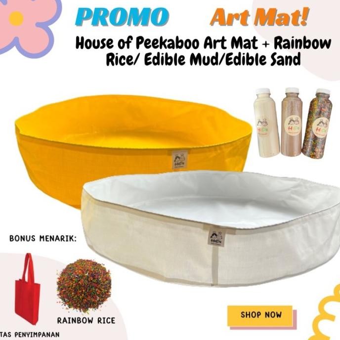 

Terlaris [House of Peekaboo] Bundle Art Mat+Rainbow rice/edible mud/edible sand COD