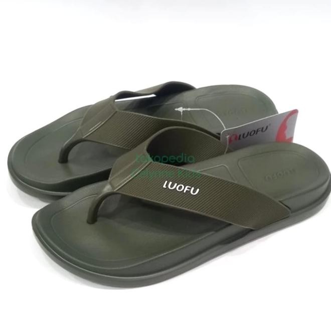 Sandal Jepit Pria Karet Luofu /Sandal Anti Slip Nyaman Keren