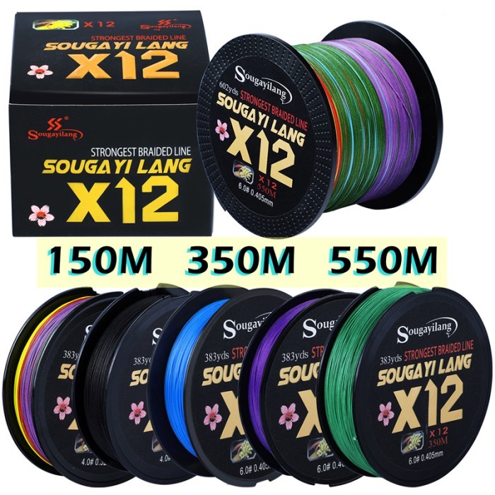 Sougayilang X12 PE Senar Pancing 8-46kg 150M 350M 550M