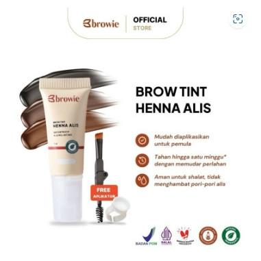 [BPOM & Halal] READY  Browie Brow Tint Henna Alis Eyebrow Gel Waterproof & Longlasting
