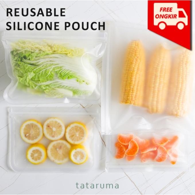 

pochi - reusable ziplock silicone silikon pouch bag kedap udara termurah