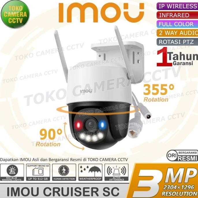 CCTV WIFI OUTDOOR PTZ IMOU CRUISER SC 3MP KAMERA CCTV PINTAR BERSUARA BERWARNA