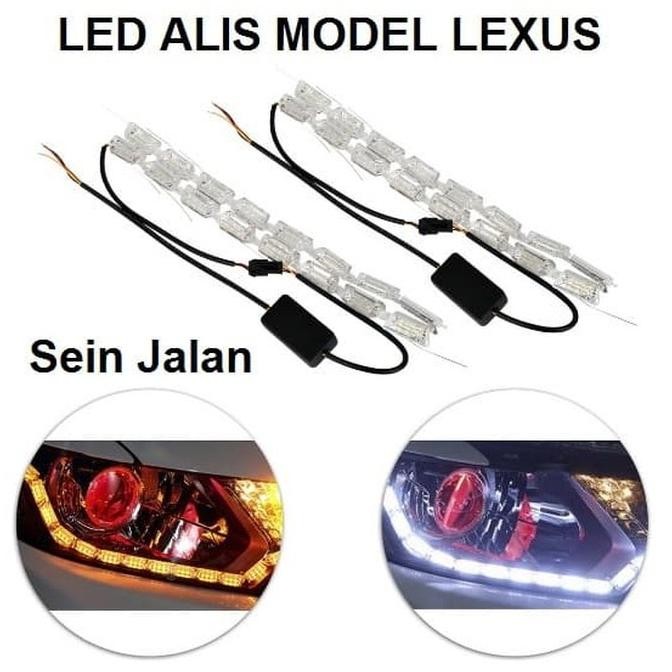Lampu LED Alis Crystal Mobil 2 Warna 2 Mode DRL + Sein Lexus UX 250h