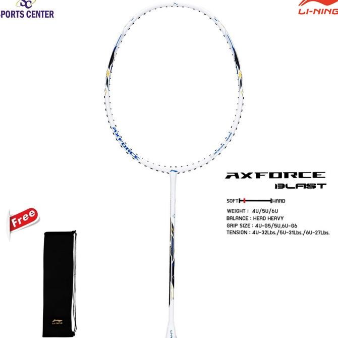 

BLUE- NEW RAKET BADMINTON LINING AXFORCE BLAST / AX FORCE BLAST AYPU123 WHITE BLUE SAPHIRE