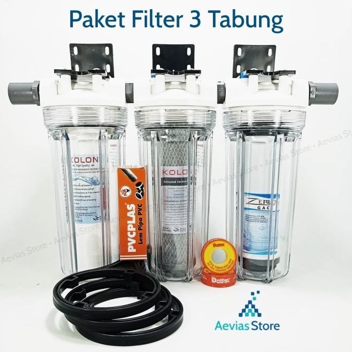 Filter Air Saringan Air PDAM, PAM, Sumur, 3 Tabung / Tahap, 10".