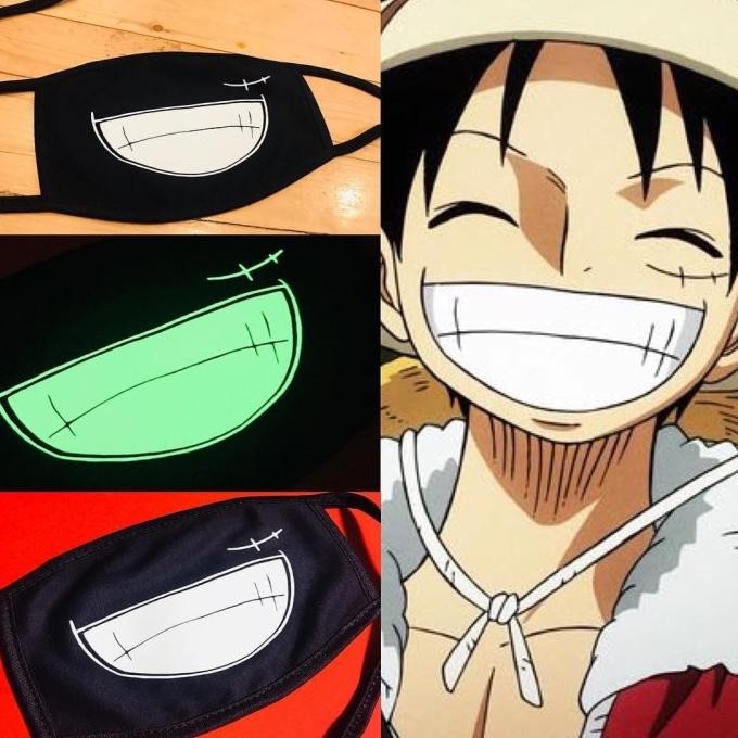 Masker Luffy Smile Glow In Dark