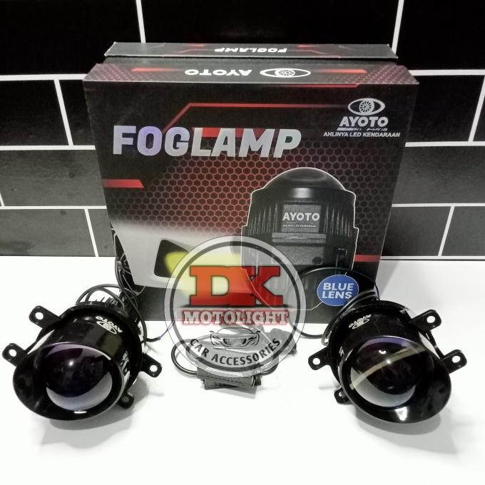 

BLUE- LAMPU FOGLAMP MOBIL PROJECTOR BILED AYOTO 3 INCHI BLUE LENS