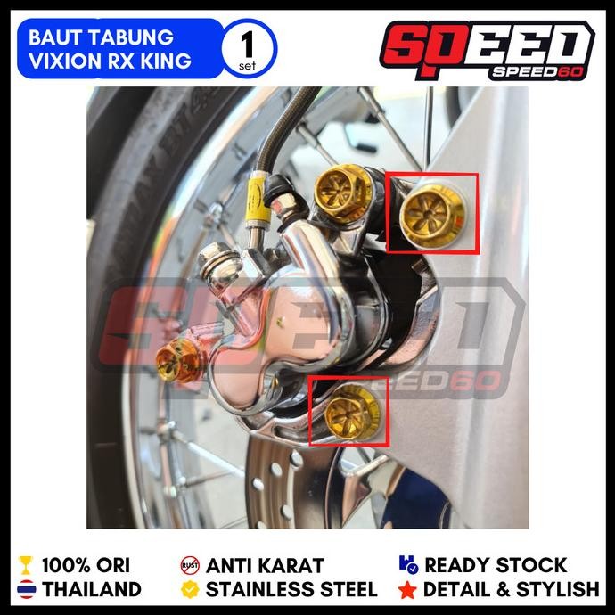 

BLUE- BAUT BREKET KALIPER RX KING NOUVO TABUNG STD PROBOLT GOLD BLUE SILVER