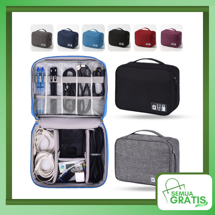 T6205 POUCH 2 LAYER MULTIFUNGSI / BAG DIGITAL POUCH TRAVEL / ORGANIZER BAG DIGITAL TRAVEL