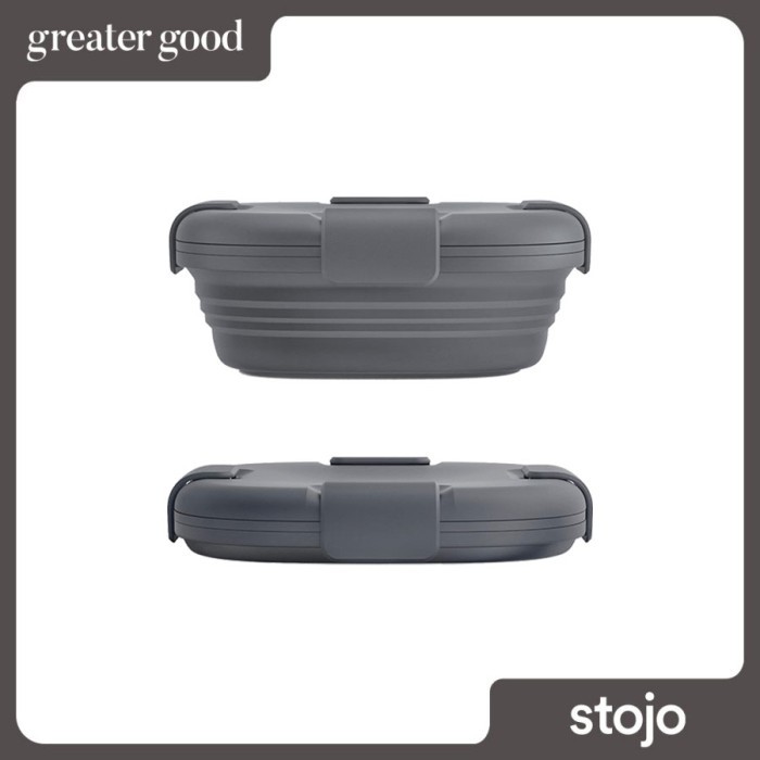 STOJO - COLLAPSIBLE FOOD BOX IN CARBON 24 OZ / 700 ML