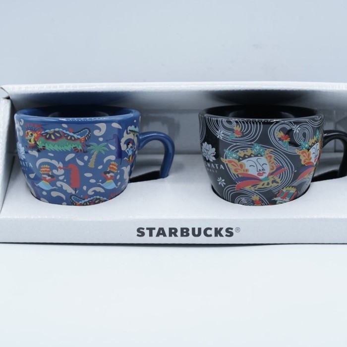 STARBUCKS DEWATA BALI ESPRESSO CUP MUG GELAS DEMITASSE 2.7OZ 80ML SET